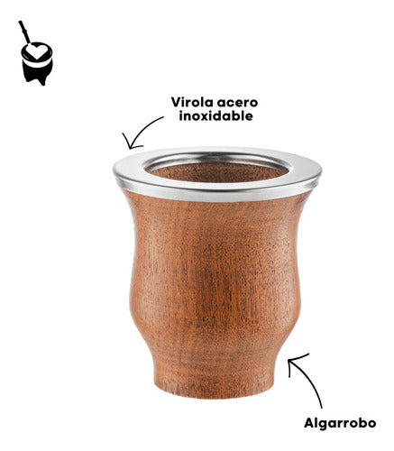 Premium Algarrobo Mate with Stainless Steel Virola + Laser Engraving and Straw 3