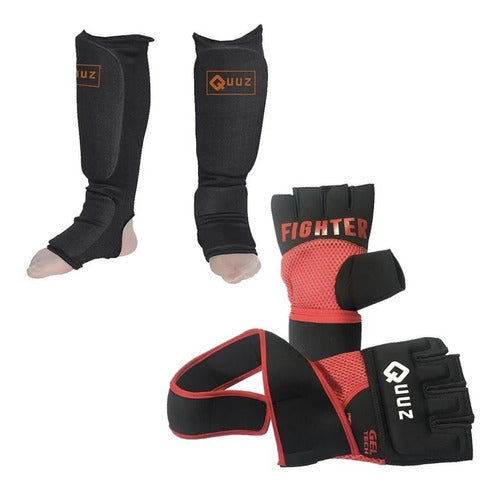 Quuz Mma Tibiales Guantes Gel Protector Tibia Y Empeine Box 0