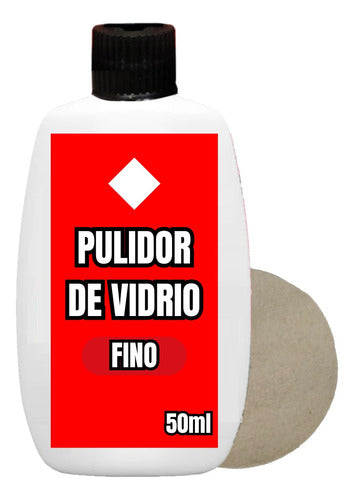 Pasta de Pulido FINO Pulir Vidrio Oxido Cerio 50cc Fino + Pad Pulidora 2 Pulgadas 0