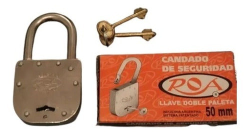 ROA 50mm Double Palate Padlock with 2 Keys 2