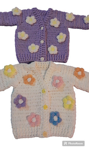 Gabriela Punto Crochet Baby Flowers Cardigan 1