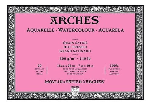 Block Arches Grano Satinado 18x26 Cm 300 Gr 20 Hjs 0