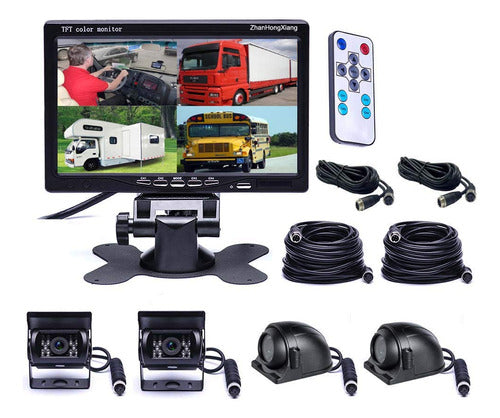 Kit De Monitor De Camaras De Seguridad Para Vehiculo, Sistem 0