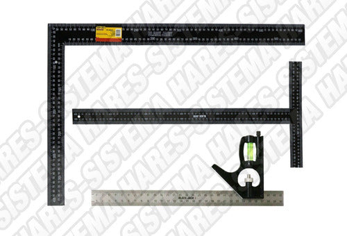 Black Jack Kit 3 Adjustable Steel Squares Level Set 2