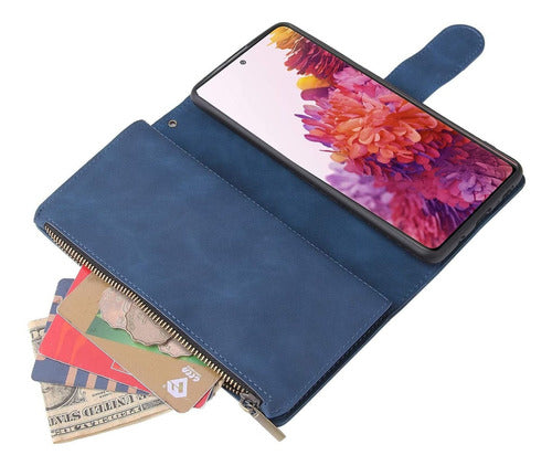 LBYZCASE Samsung Galaxy S20 FE Blue Leather Wallet Case 4
