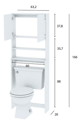 Centro Estant Toilet Backrest BT1 White 3