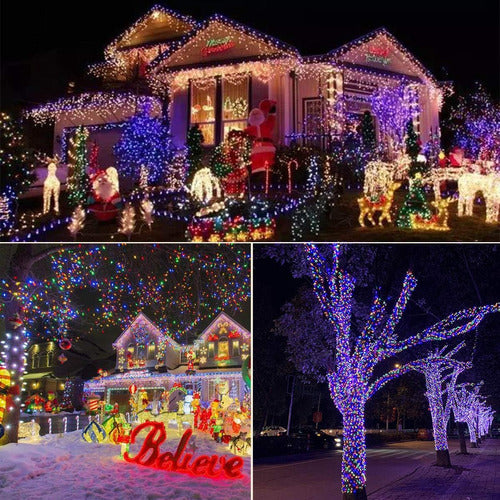 Luces Led Navidad Exterior Multicolor Con Enchufe 100m 2