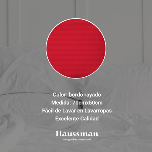 Haussman Pillowcase Cover Deco 70x50 Bordo 1