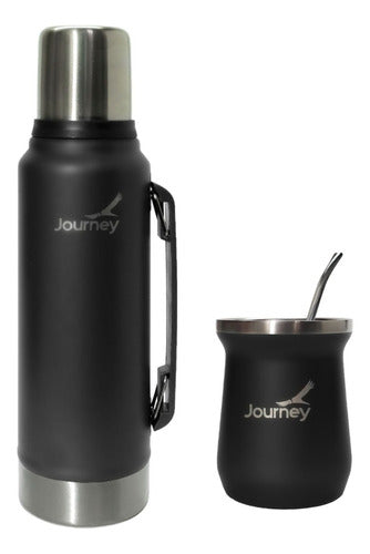 Humma Combo Thermos Stainless Steel 1 Liter with Mate and Straw 0