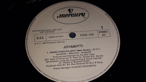 Jovanotti Penso Positivo Vinilo Promo Remix Italy 1994 1