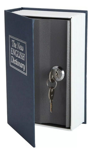 Metallic Hidden Safe Box Disguised as Book with Fabric Cover + Keys 0