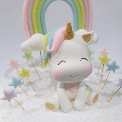 Unicorn Cake Topper Large Rainbow Stars 0