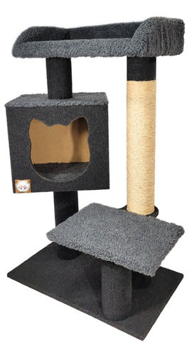 Cat Tower Scratcher Gym Large Model with Moses in Polar Soft by Helena.Cats 1