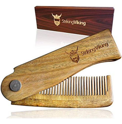 Peine De Madera Plegable De Striking Viking  Ideal Para Pelo 0