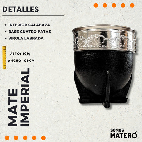 Juego Matero Imperial Viajero Set Matero Kit Completo Termo Litro Mate Imperial Canasta 2