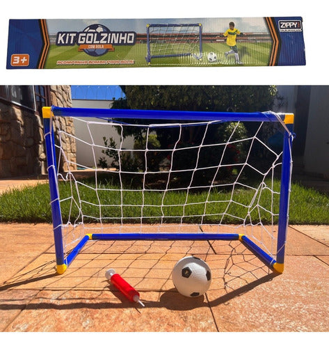 Jogo Futebol Infantil Kit Golzinho Com Bola Trave Rede Bomba 1