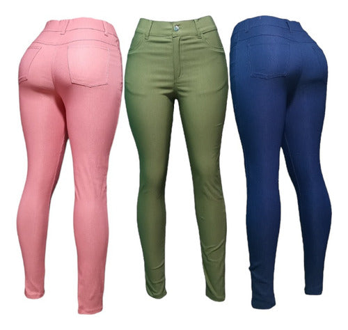 Jhawira Pantalón De Vestir Jeans Bengalina Mujer Pack X 3 0