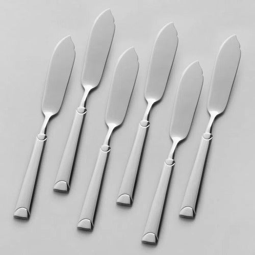 Set of 6 Tango Fish Knives by Volf - Stainless Steel Blades and Handles 0