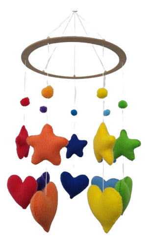 Nahuel Fulleda Montessori Baby Crib Mobile with Hearts and Stars - Handmade 0