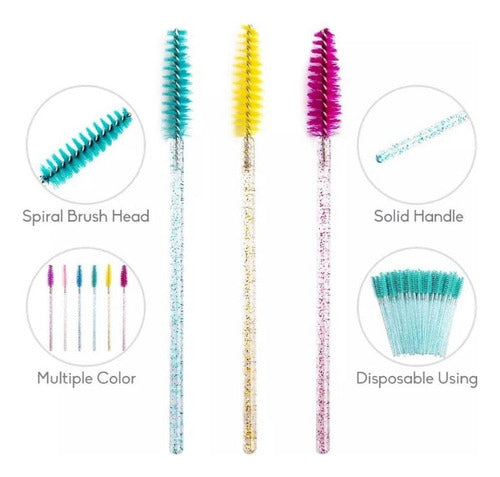 Rimmel Glitter Brushes 50 Units for Eyebrows and Eyelashes Extensions 1