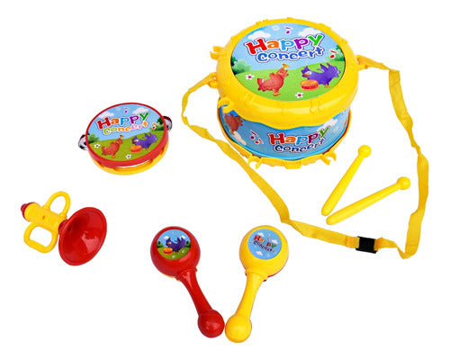 Compranet Musical Instrument Set - Drum - Tambourine - Trumpet - Maracas 9879 0