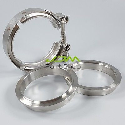 Universal 2.5 Inches 64mm Vband Clamp + SS Male Female Flange 4