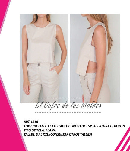 El Cofre de los Moldes Molde Digital Top C/ Detalle Al Costado, Pack Talles S A XL 0