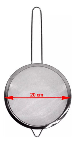 Peneira Coadeira Em Metal Inox 38x20 Cm Para Cozinha 4