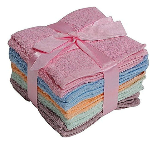 Elaine Karen 100% Cotton Towels Set of 10 Pieces, Colors May Vary 0