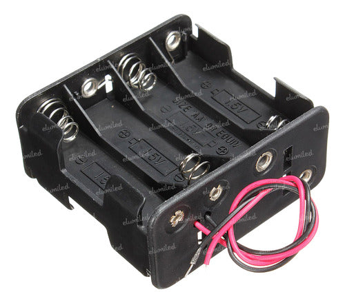 Set of 2 Battery Holders for 8 X AA (4+4) with 15cm Cable by ELUMILED 0