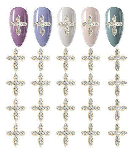 Silpecwee Cross Charms for Nails - 3D Nail Charms 0