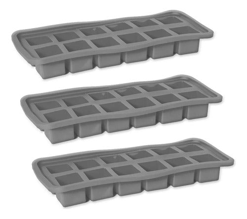 Cookstyle Silicone Ice Cube Tray Set x3 - 12 Cube Capacity - Perfect for Ice, Gelatin, Chocolate, and More 2