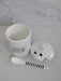 Poupee Deco White Ceramic Sugar Bowl with Lid and Spoon 2