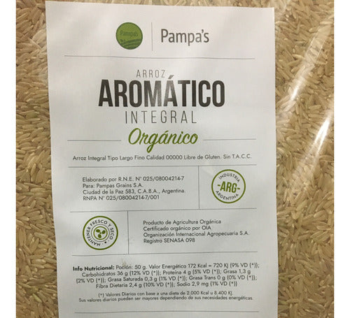 Arroz Aromático Integral Orgánico Pampa Rice 5kg 1