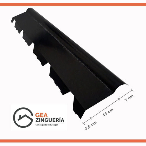 Cumbrera Articulada Negra Trapezoidal 1.22 Techo Chapa 1