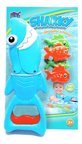 Sharky Shark Water Play Set with 4 Fish - Interactive Bath and Pool Toy 0