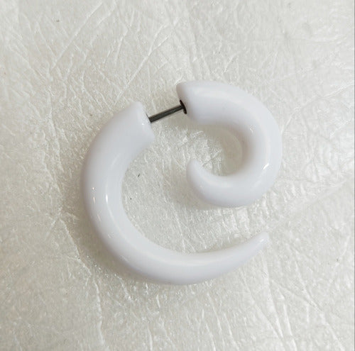 Acrylic Steel Spiral Fake Expander Horn Earrings Piercing 3-4 cm 43