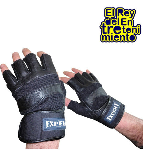 Guante De Cuero C/ Doble Velcro Pesas Mancuernas Etc El Rey 1