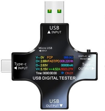 Voltímetro Amperímetro Pd Usb-c/usb-a Teste Fonte/powerbank 1