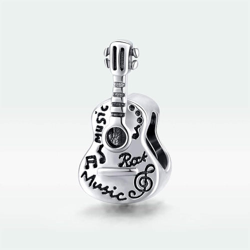 LAMOONY Charm De Guitarra 925 Sterling Silver Note Charm Music Charm 1