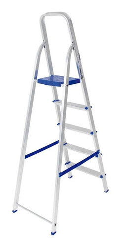 Mor Folding Aluminum Step Ladder 5 Steps 1