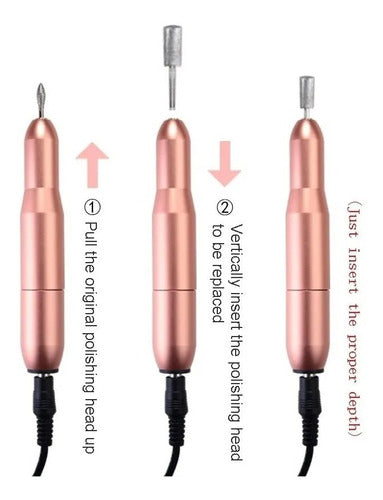 Professional USB Electric Manicure Drill + Nail Bit Kit 2