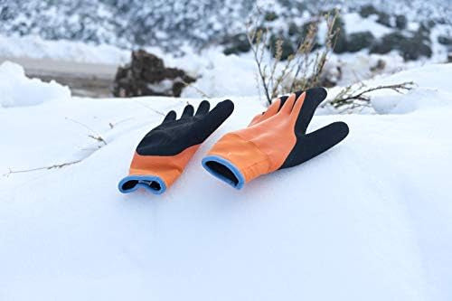 G & F Products Winter Gloves 100% Waterproof for Outdoors Cold Weather Orange 9