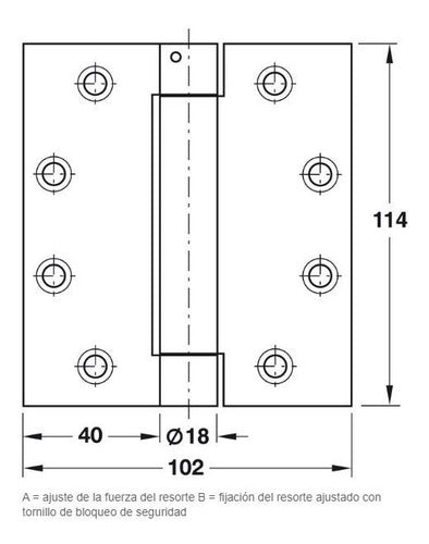 Häfele Spring Hinge 60kg 114 x 102 mm 1