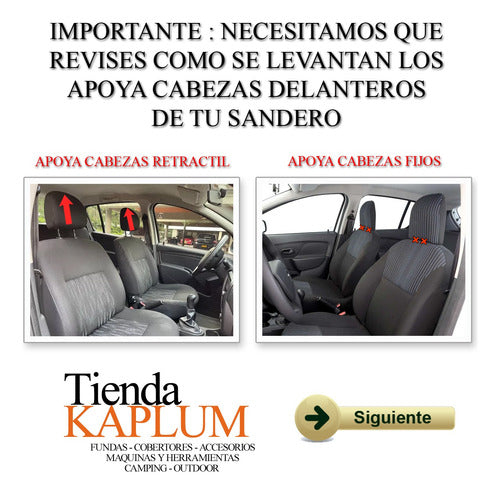 Car Seat Cover Set Eco Leather Renault Kwid Logan Sandero 2018 3