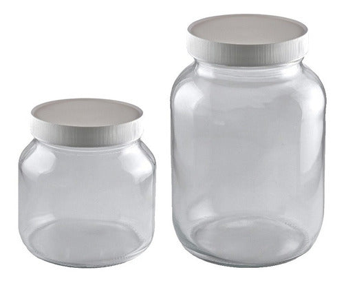 Rigolleau 6 Glass Jars 1500cc & 6 Glass Jars 3000cc with Lid 0