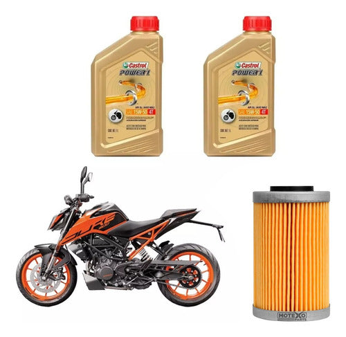 Kit Service Ktm 390 250 200 Filtro Aceite Power 1 Semi Sia++ 0