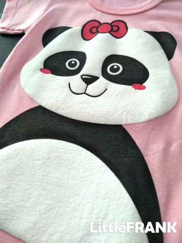 Baby Panda Bear Set - Pink Bodysuit and Pants 2