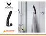 Murano Kit Baño Toallero Con Estante + 2 Perchas Acero Inox Negro 2