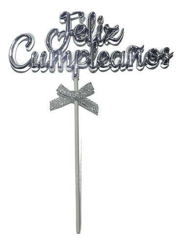 Plastic Cake Topper Birthday - 5 Soles 0